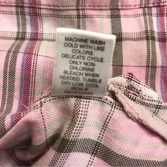 Cato Pink Plaid Full Zip Long Sleeve Collared Women Shirt Jacket Size Large - Picture 9 of 12